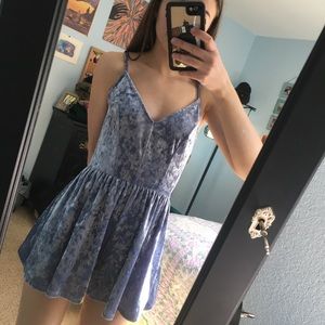 Pacsun light blue Velvet romper